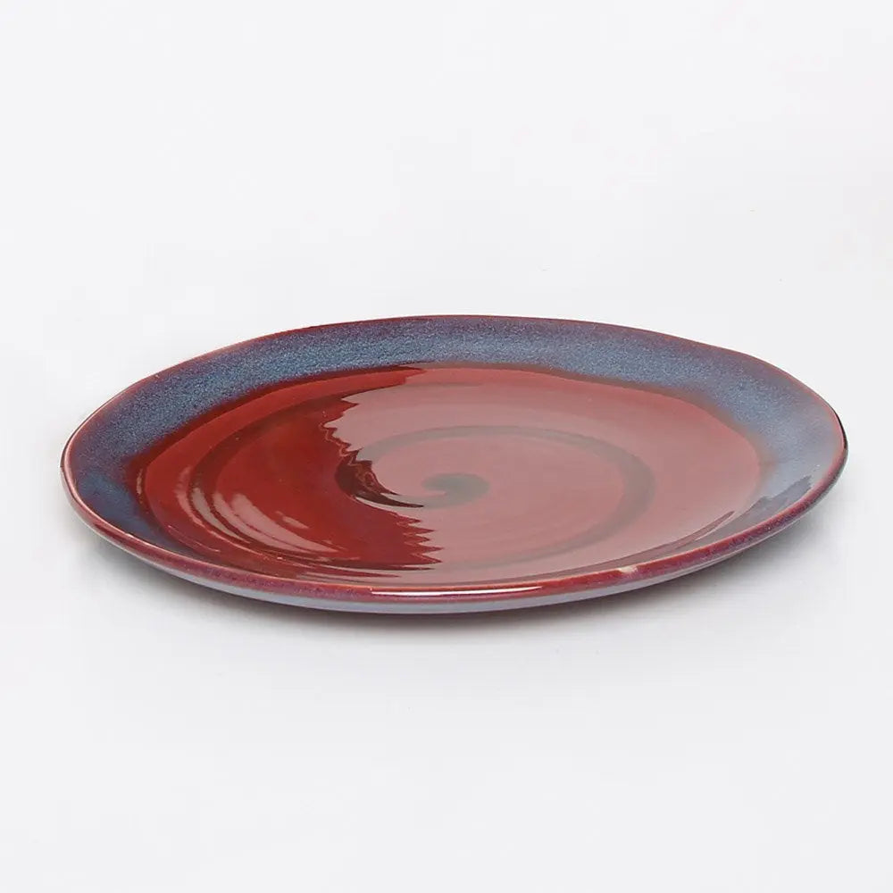 Red Ceramic Dinner Plates - Set of 2/6 | Handmade Ceramic Dinner Plates - Red