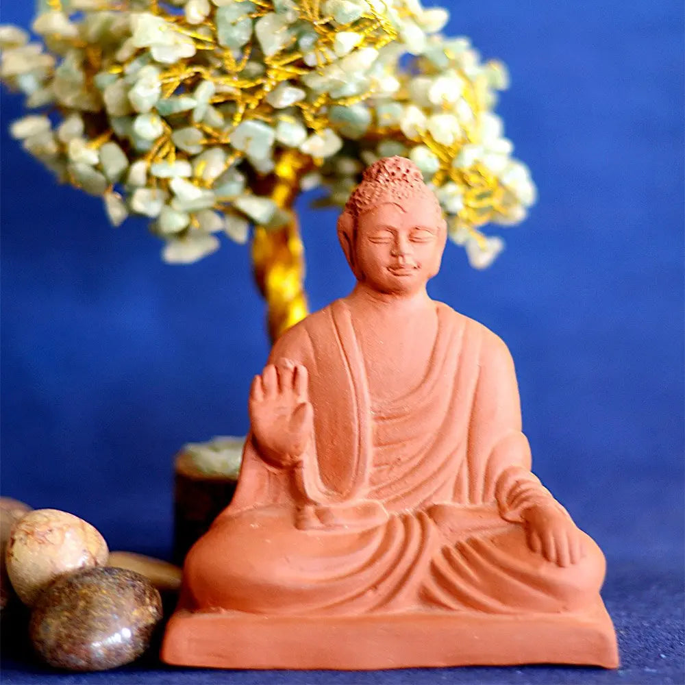 Terracotta Meditating Buddha Sculpture | Buddha Sitting Sculpture