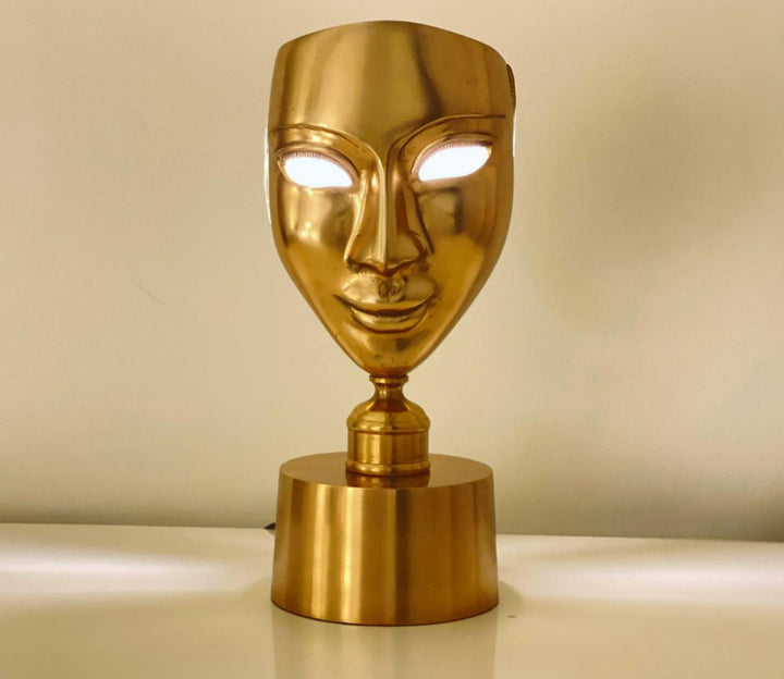 Golden Face Mask Table Lamp (Small)