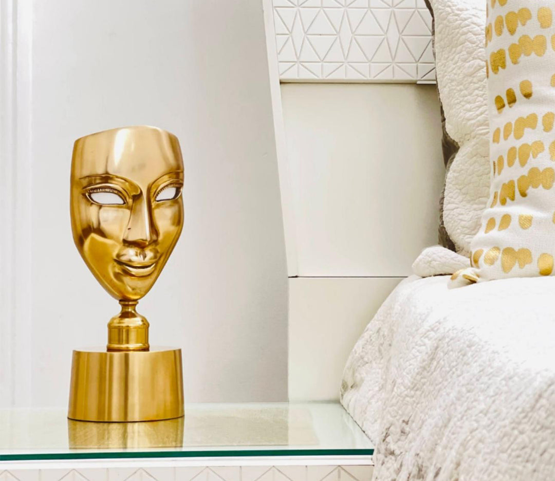 Golden Face Mask Table Lamp (Small)