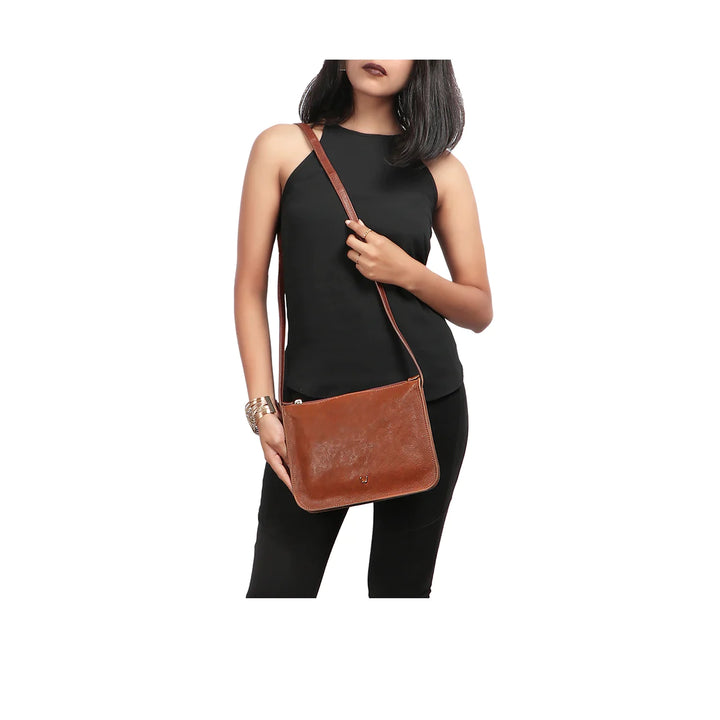 Brown Leather Sling Bag | East Indian Elegance Sling Bag