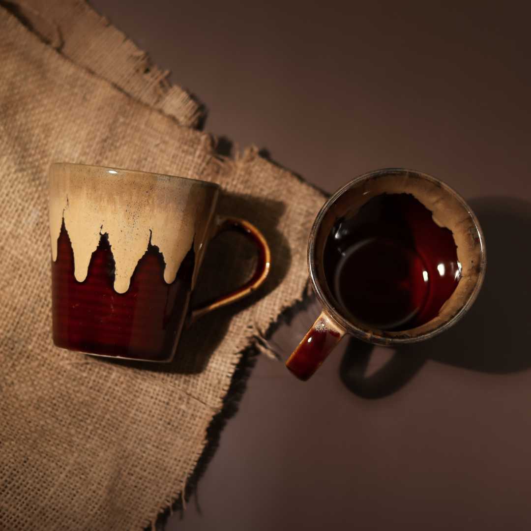 Handmade Ceramic Coffee Mugs | Handmade Ceramic Coffee Mugs - Caramel Drizzle