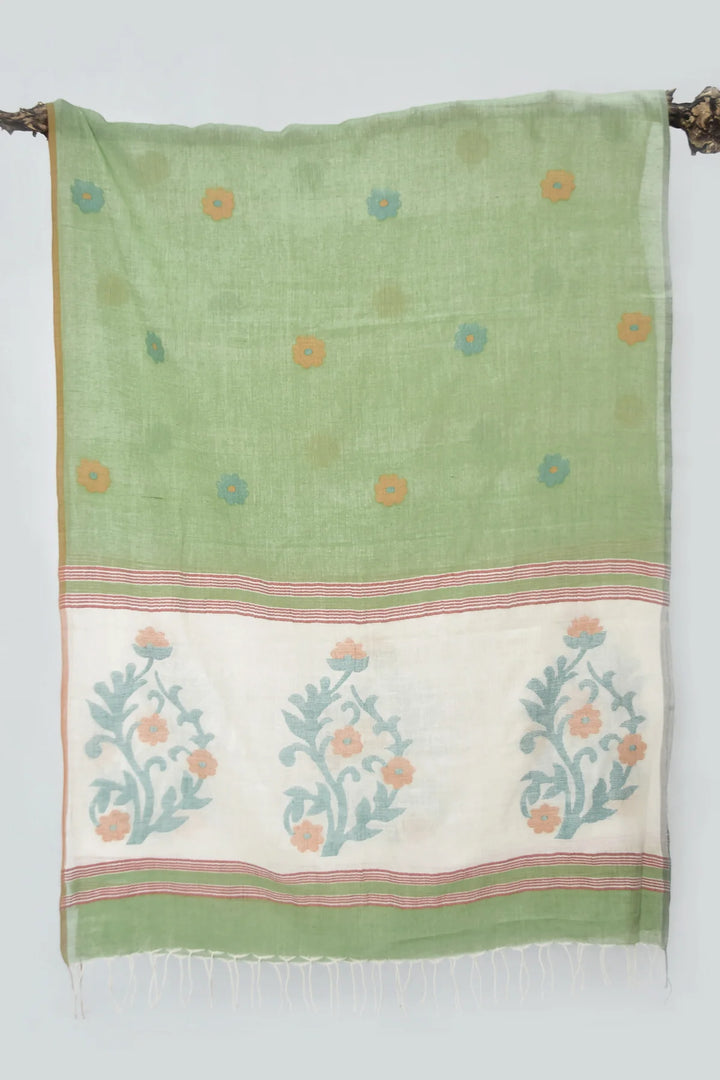 Handwoven Cotton Stole - Multi Color, 60cm x 180cm | Evince Cotton Stole - Multi Color
