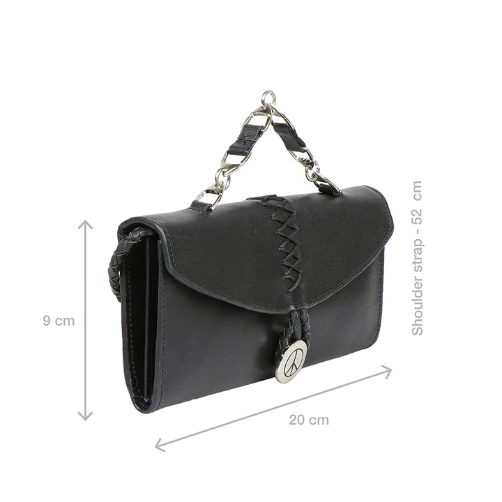 Black Leather Sling Wallet | Unique Black Mel Ranch Sling Wallet
