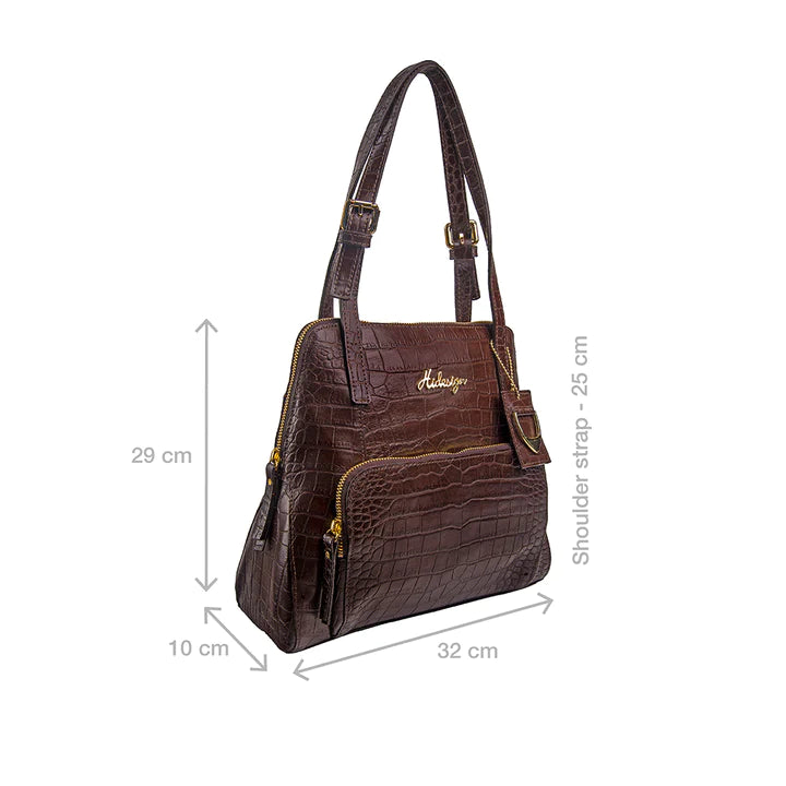 Brown Leather Tote Bag | Brown Croco Tote Bag