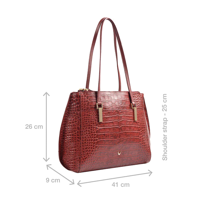 Red Leather Tote Bag | Stylish Red Cro Mel Ran Tote Bag