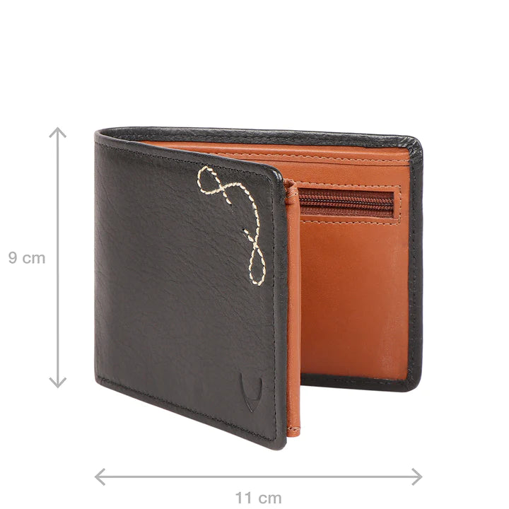 Black Leather Men's Bifold Wallet | Classic Black RFID Bi-Fold Wallet