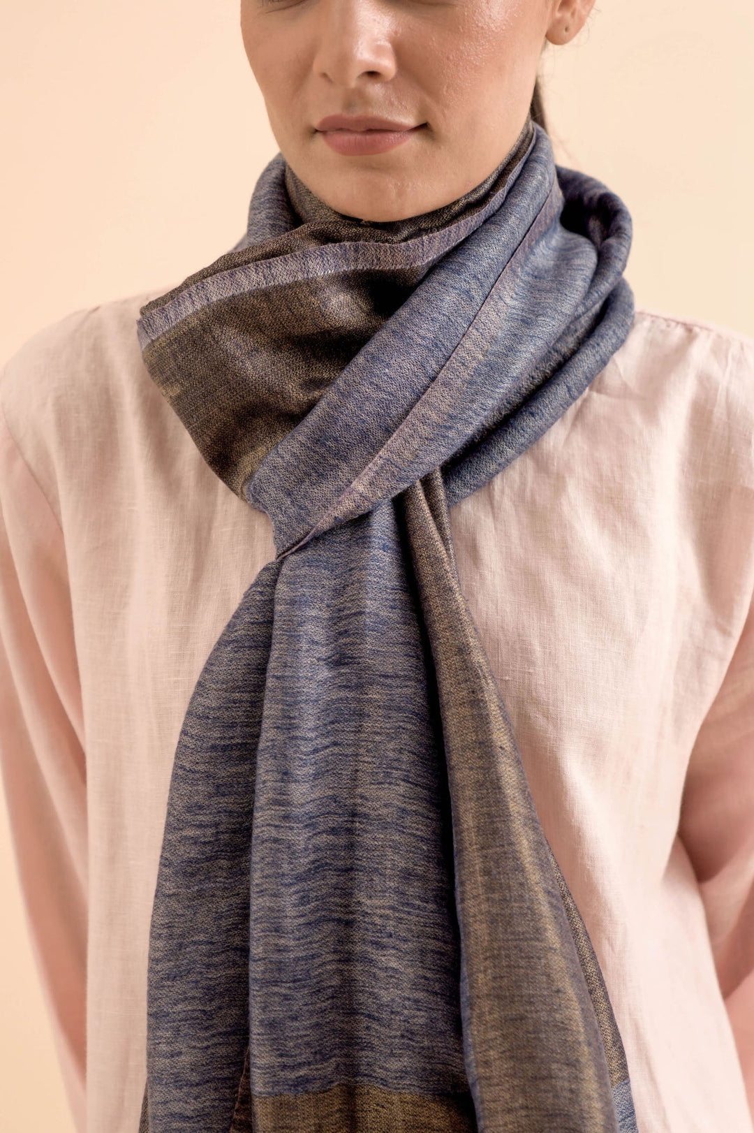 Blue Cashmere Darya Stole | Darya Soft Cashmere Stole - Blue