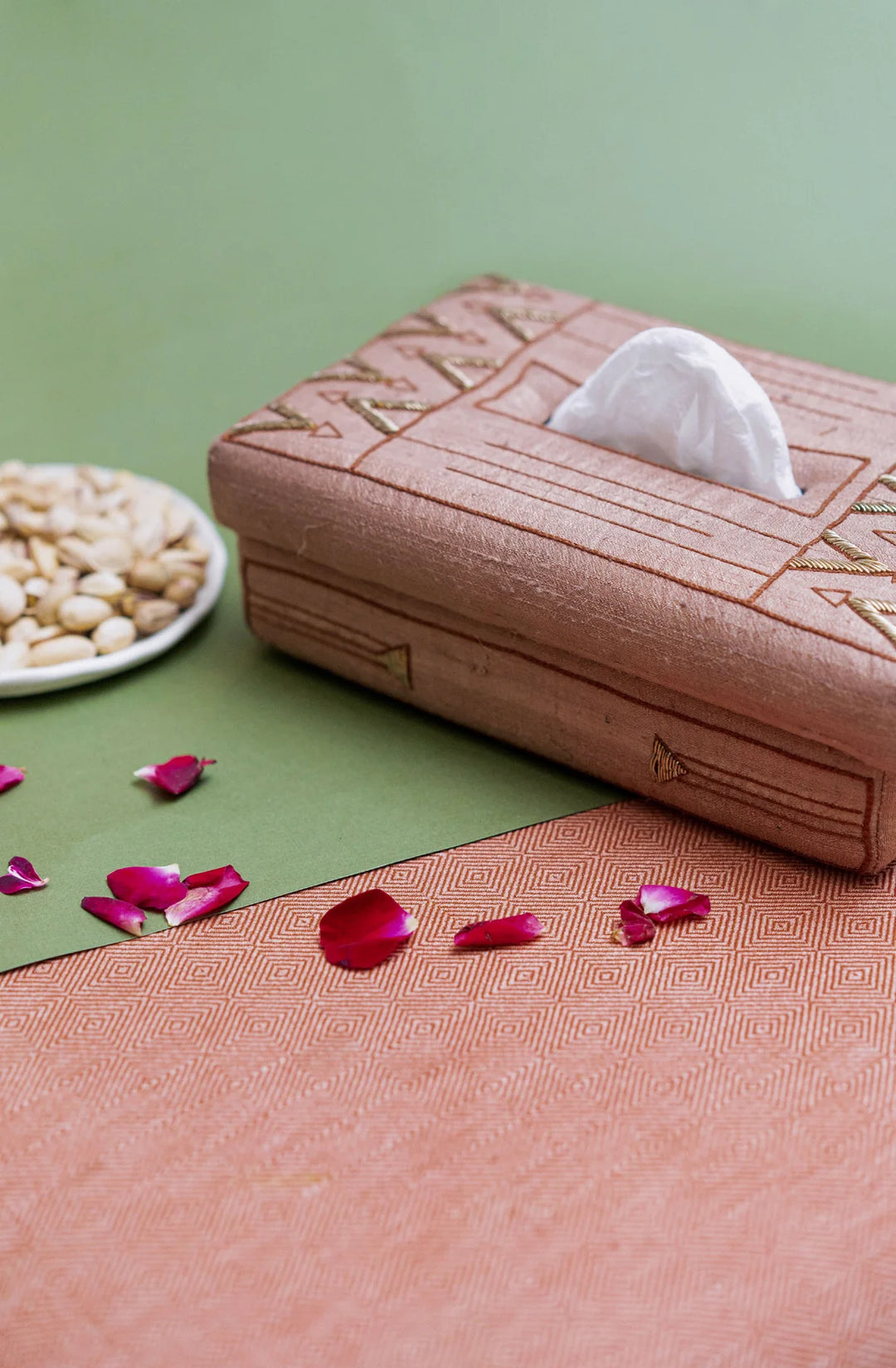 Handwoven Pink Tissue Box | Integracion Handmade Tissue Box - Pink