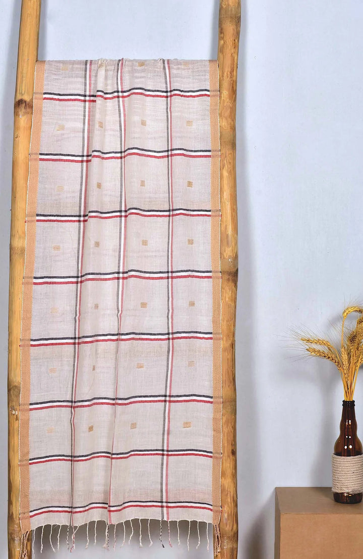 Handwoven Cotton Stole: Mauve, 190cm x 92cm | Yugen Handwoven Cotton Stole - Mauve