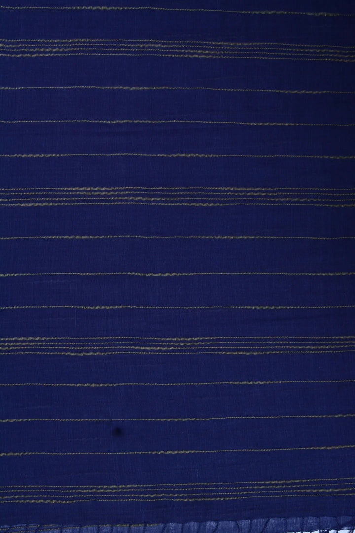Handwoven Cotton Stole - Mysterious Indigo Color | Benthic Handwoven Cotton Stole - Indigo
