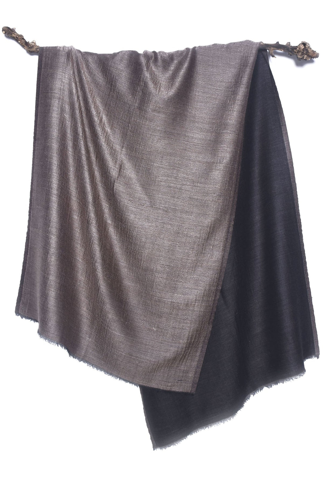 Cashmere Stole with Dual-Sided Design | Flint Soft Cashmere Stole - Brown