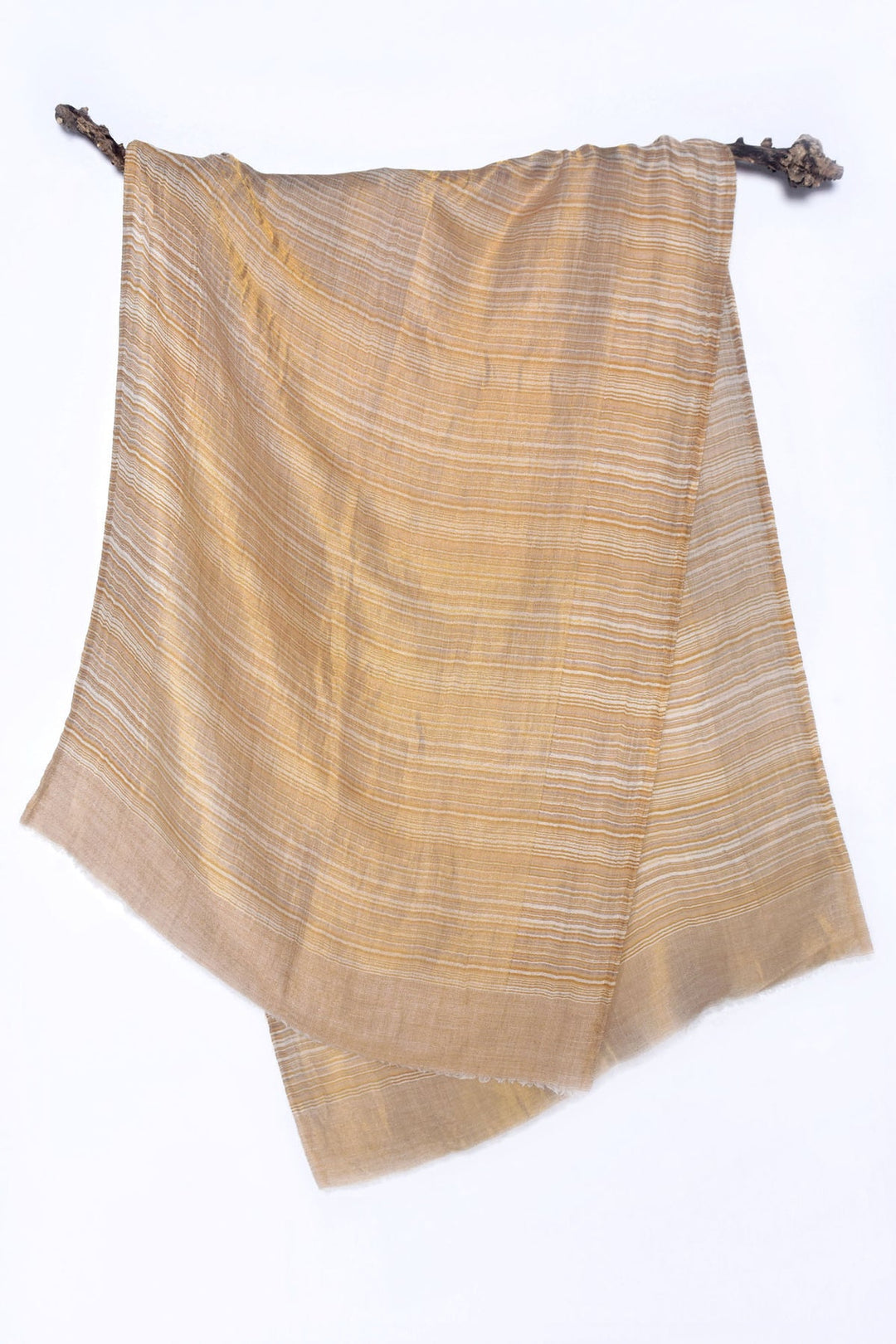 Soft Cashmere Stole with Zaree Border - Dry Clean Only | Davy Soft Cashmere Stole - Gold