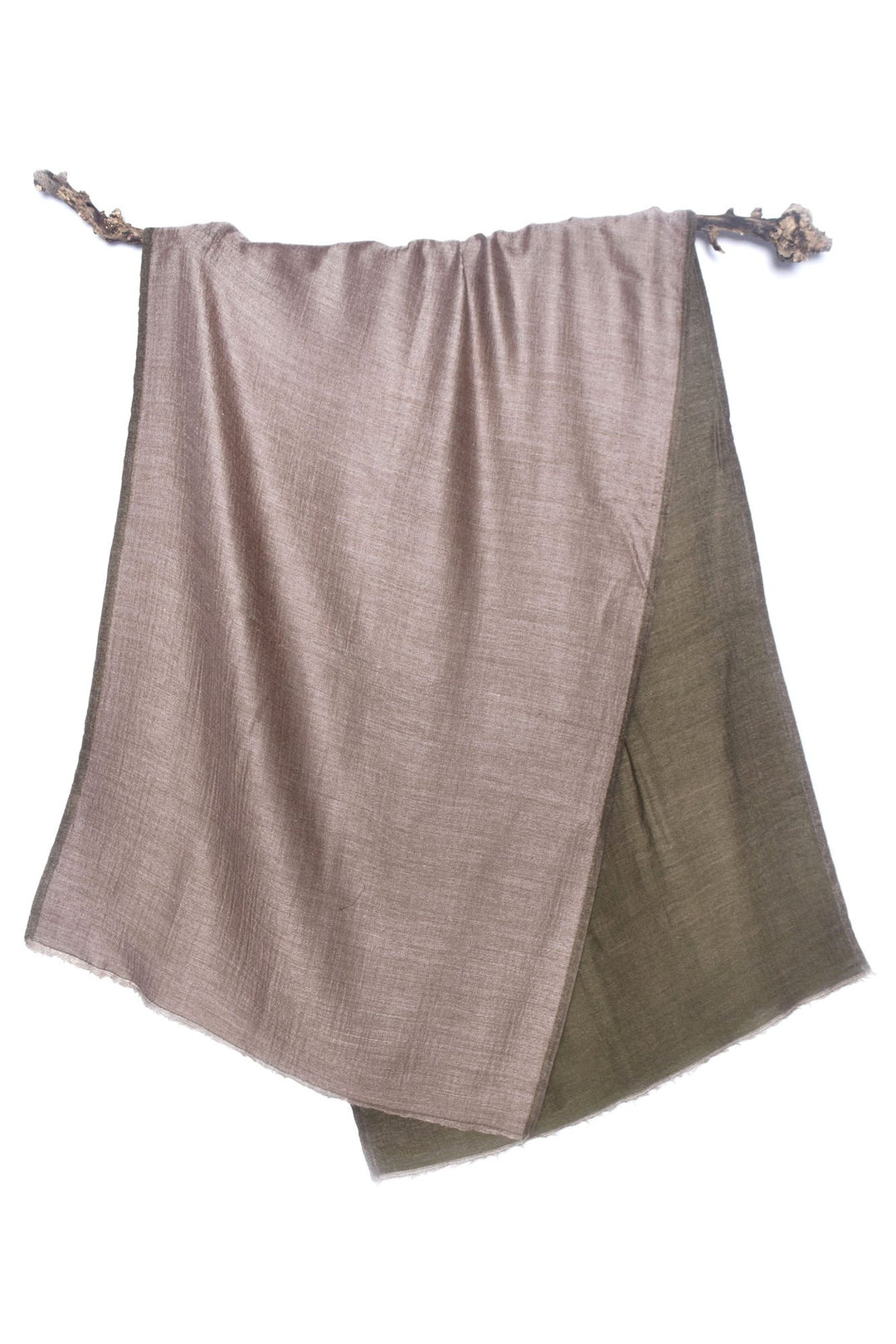 Soft Cashmere Reversible Stole - Brown/Green | Harper Soft Cashmere Stole - Brown & Green