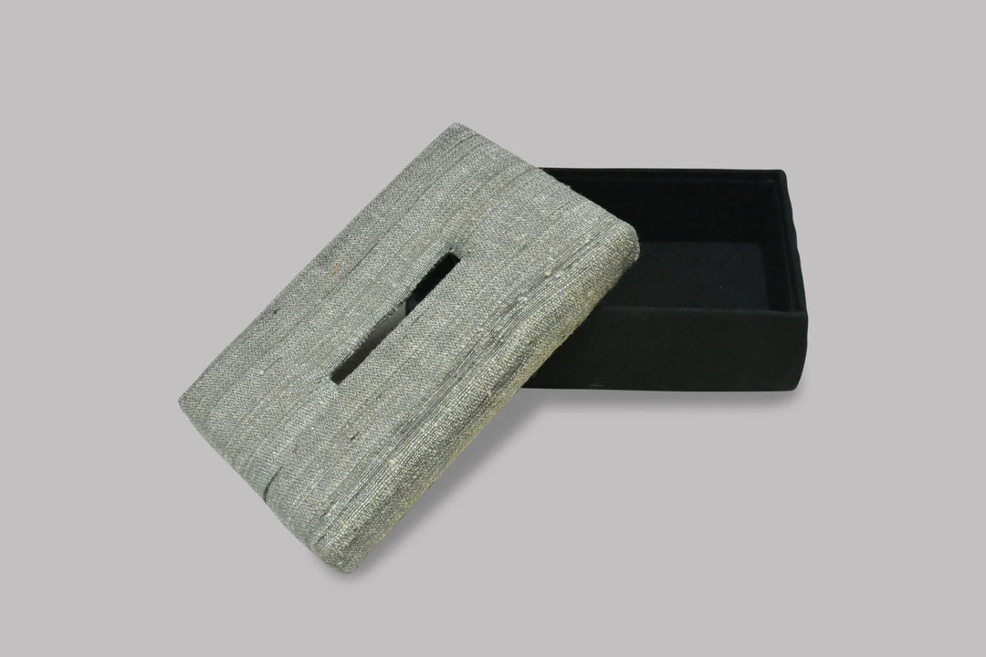 Green Silk Tissue Box | Katara Handwoven Tissue Box - Green