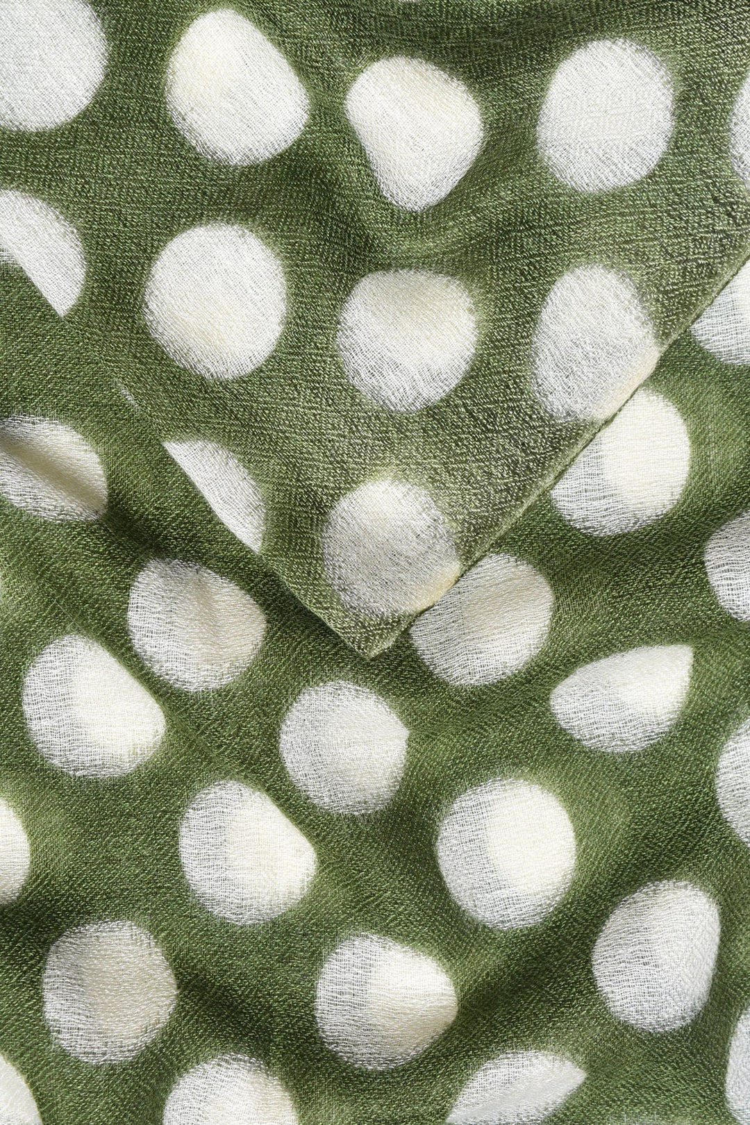 Green Cashmere Polka Dot Stole | Ailin Soft Cashmere Stole - Green