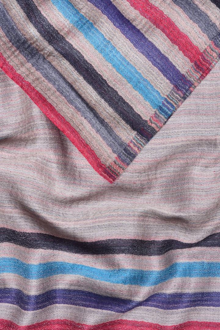 Multicolor Striped Cashmere Stole | Jedi Soft Cashmere Stole - Multi Color