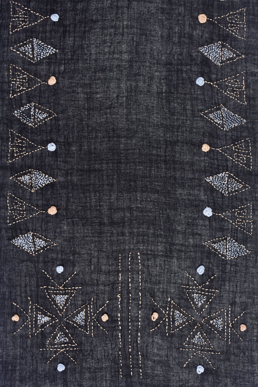 Handmade Embroidered Cashmere Stole | Isla Soft Cashmere Stole - Black