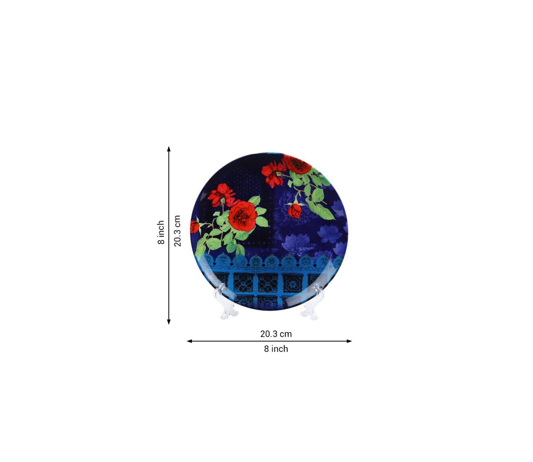 Azure Roses Decorative Wall Plate