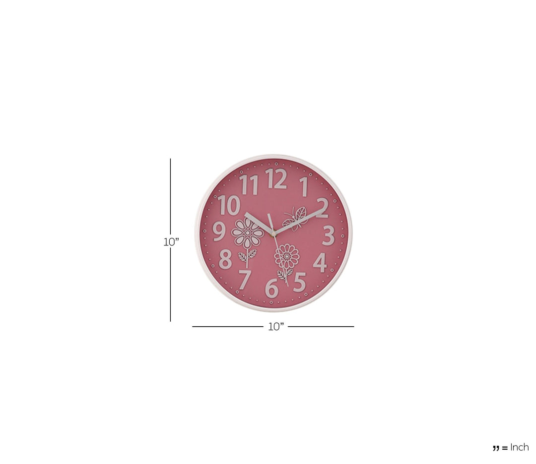 Small Baby Pink Minimalist Flower Wall Clock