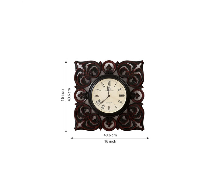 Hand-Carved Wooden Wall Clock