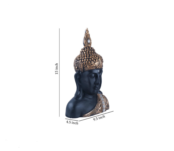 Serene Black Polyresin Buddha Figurine