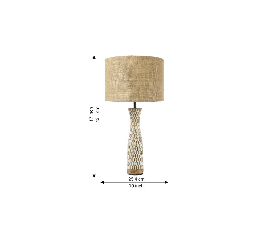 Brown Jute Textured Table Lamp