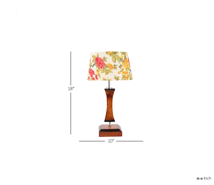 Modern Yellow Fabric Wooden Table Lamp