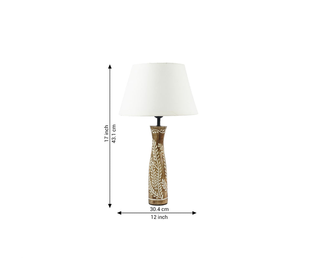 Aurora Enamel Table Lamp with Leafy Design (43.2 cm H)