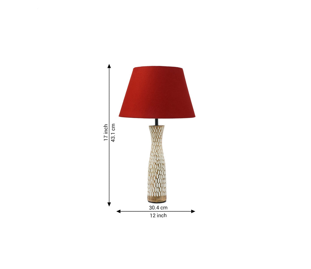 Textured Red Table Lamp