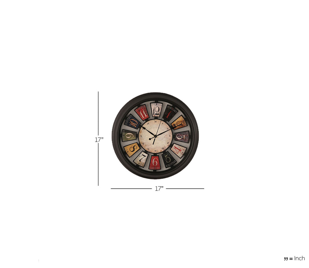 Large Multicolor Round Wall Clock