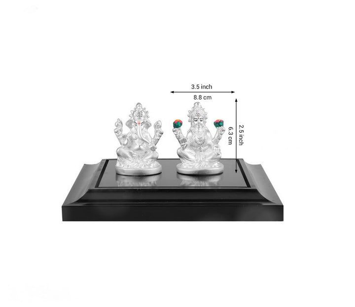 Captivating Pure Silver Ganesh and Lakshmi Idols Set