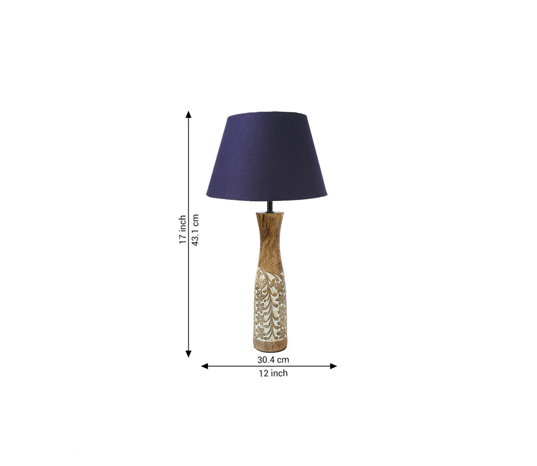 Handcrafted Vintage Enamel Table Lamp with Warm Glow (Blue)