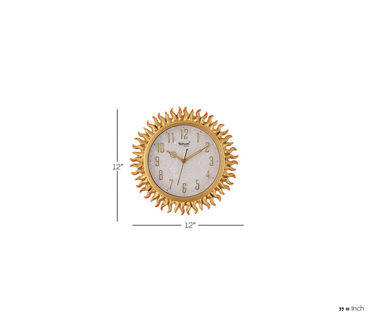 Medium Golden Sun Shaped Wall Clock