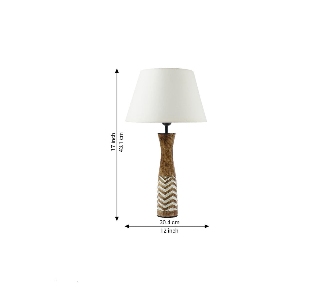 White Striped Table Lamp
