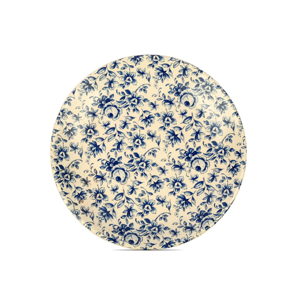 10 Diameter Handcrafted Nature-Inspired Plates | Handmade Floral Ceramic Dinner Plate Set - Blue