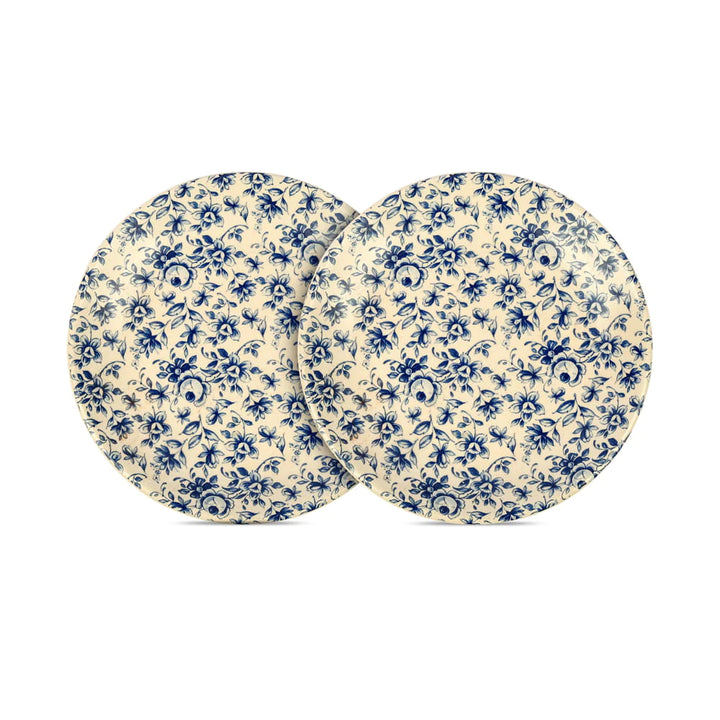 10 Diameter Handcrafted Nature-Inspired Plates | Handmade Floral Ceramic Dinner Plate Set - Blue