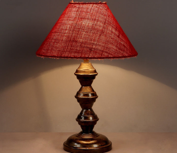 Modern Red Shade Metal Table Lamp