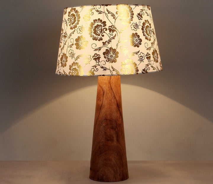 Modern Gold Shade Wooden Table Lamp