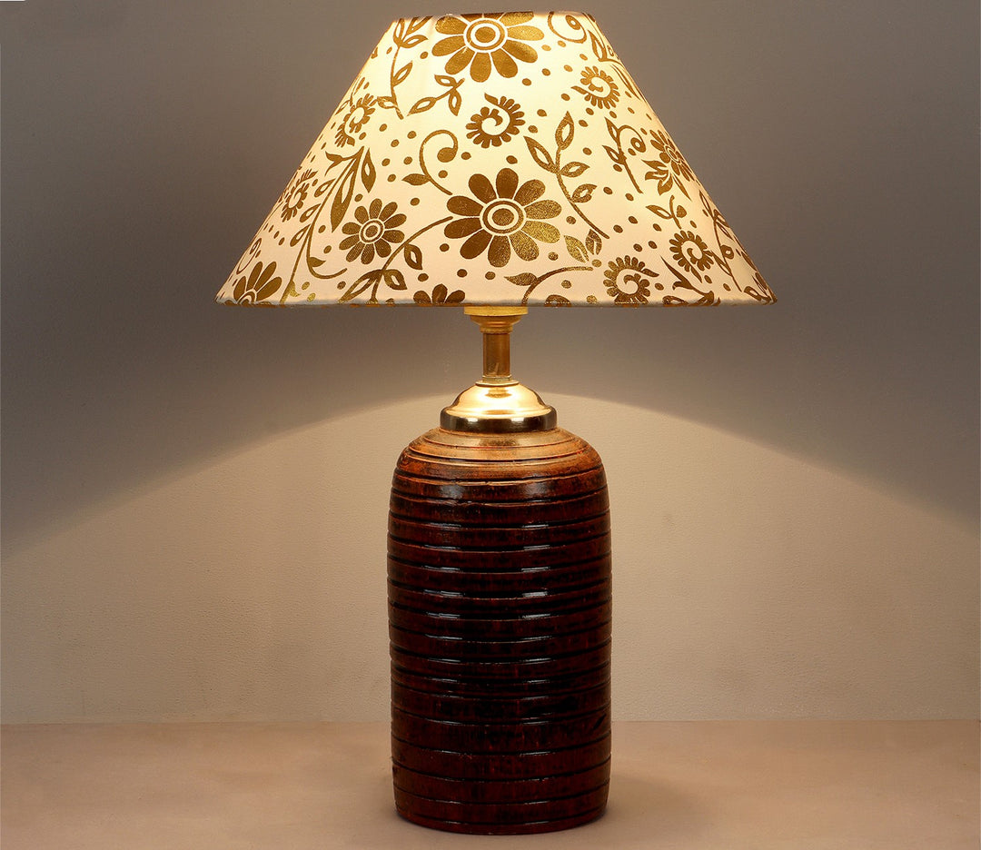 Modern Terracotta Table Lamp with Gold Finish