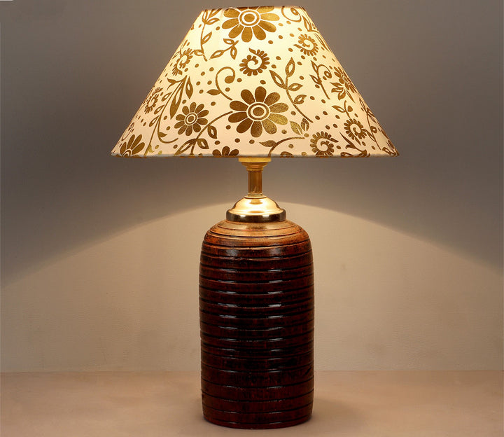 Modern Terracotta Table Lamp with Gold Finish