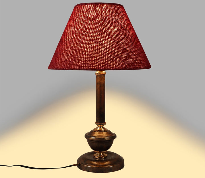Red Shade Metal Table Lamp