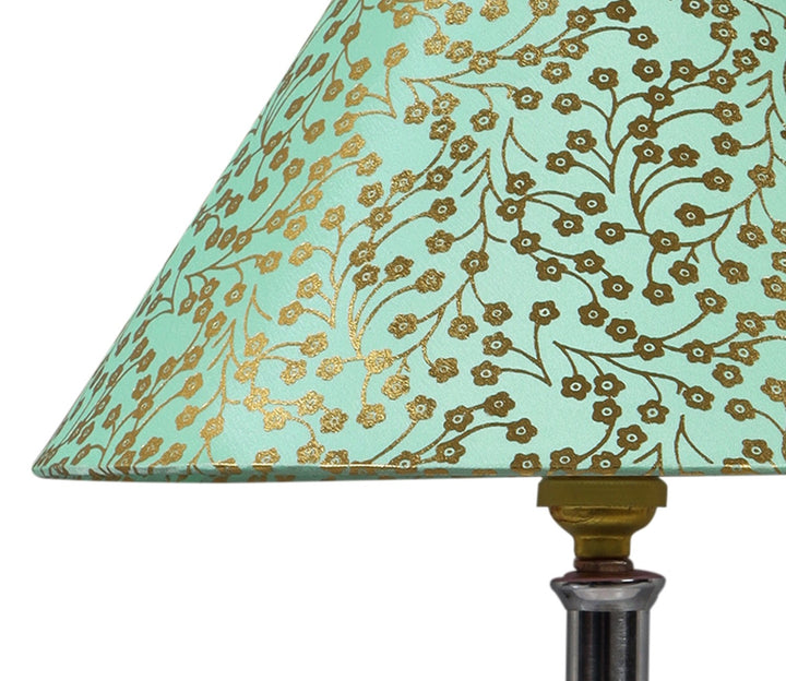 Green Shade Round Metal Table Lamp