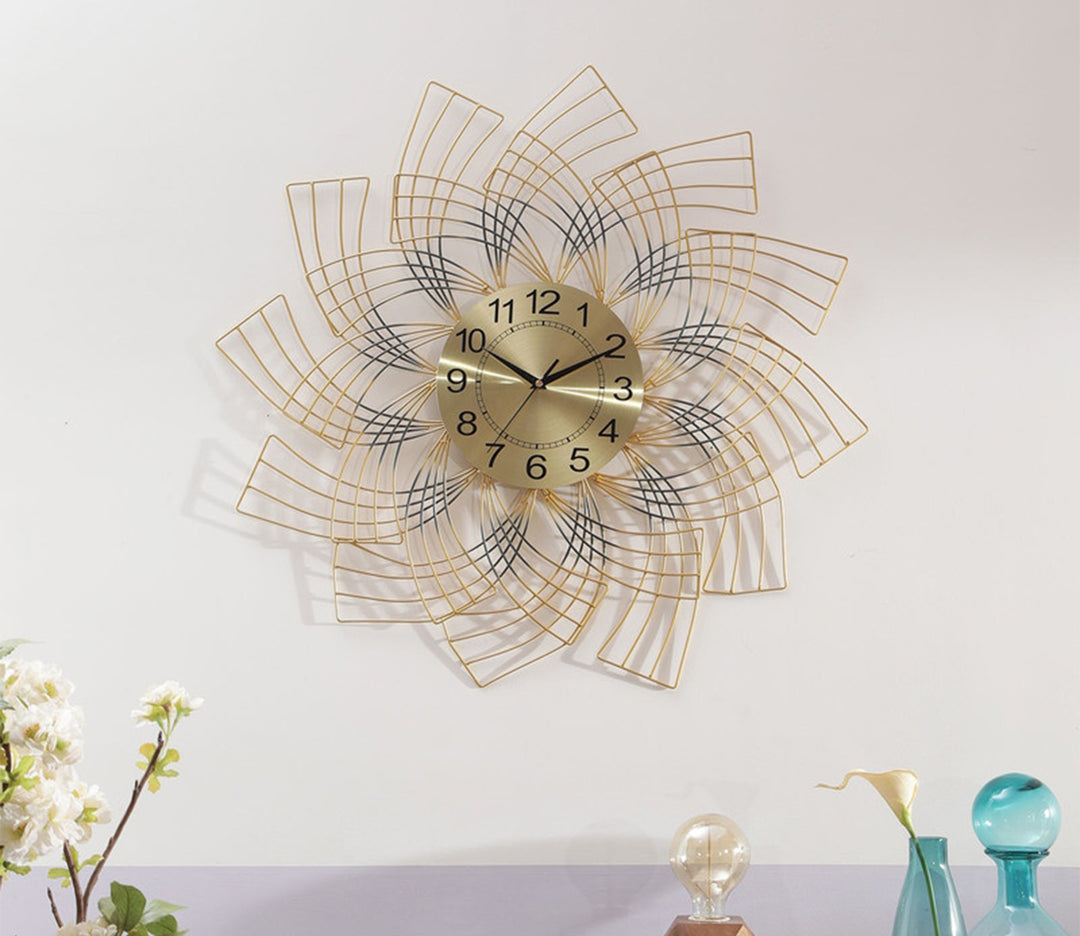 Large 3D Metal Flower Clock