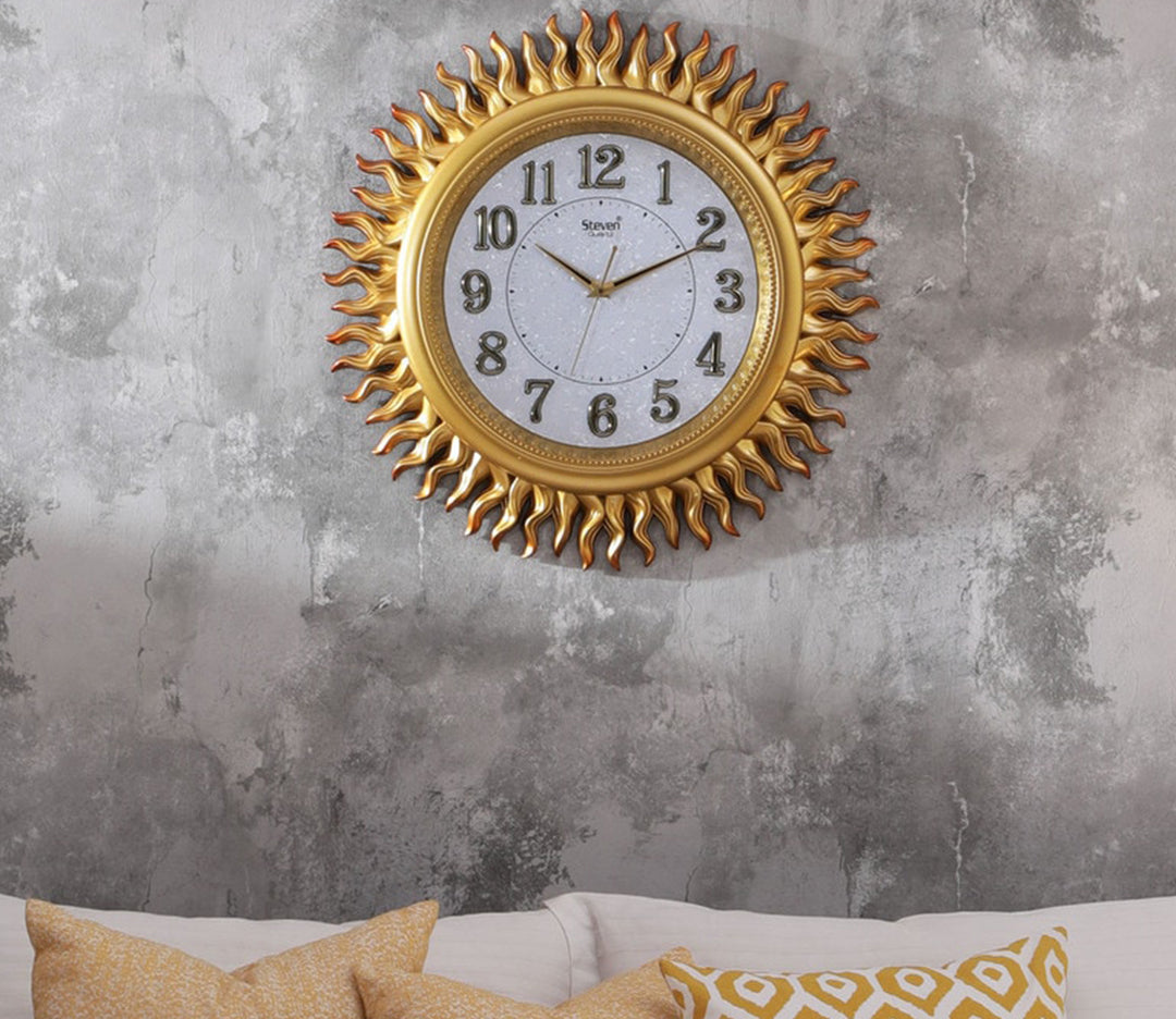 Large Sun Shaped Wall Clock