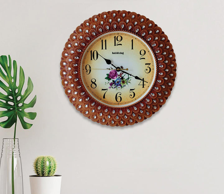 Royal Pearl Brown Wall Clock