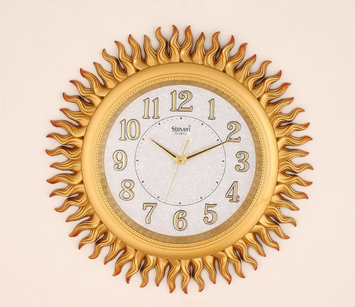 Large Sun Shaped Wall Clock