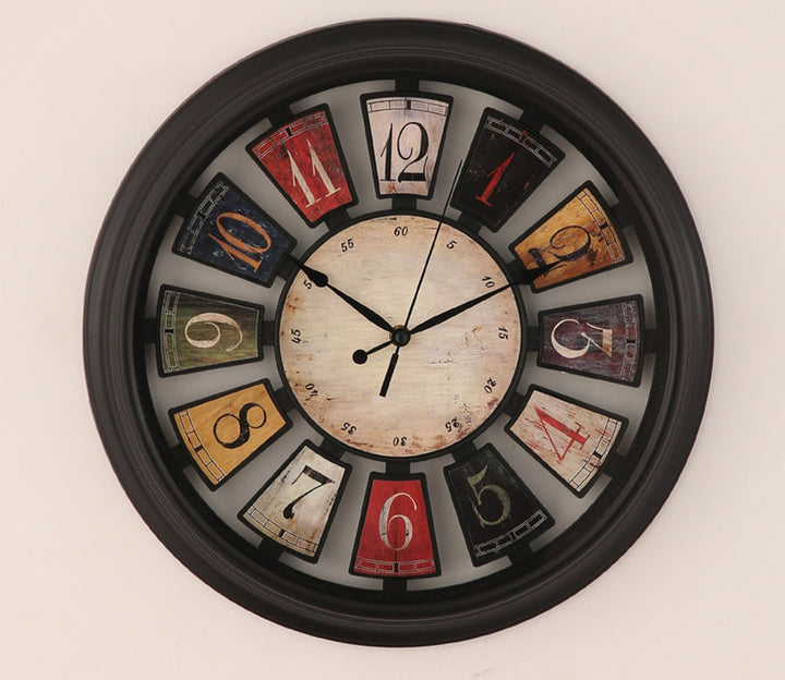 Large Multicolor Round Wall Clock