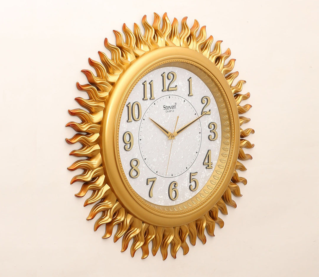 Large Sun Shaped Wall Clock