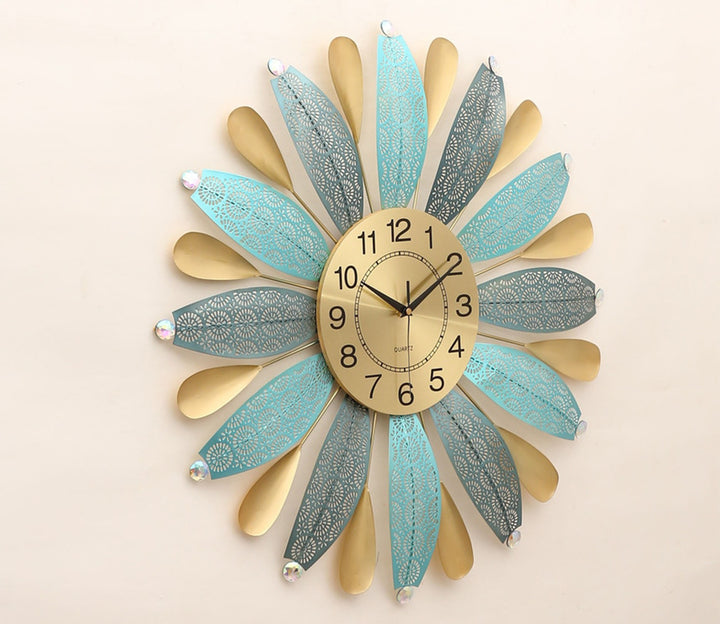 3D Royal Multicolor Metal Flower Wall Clock